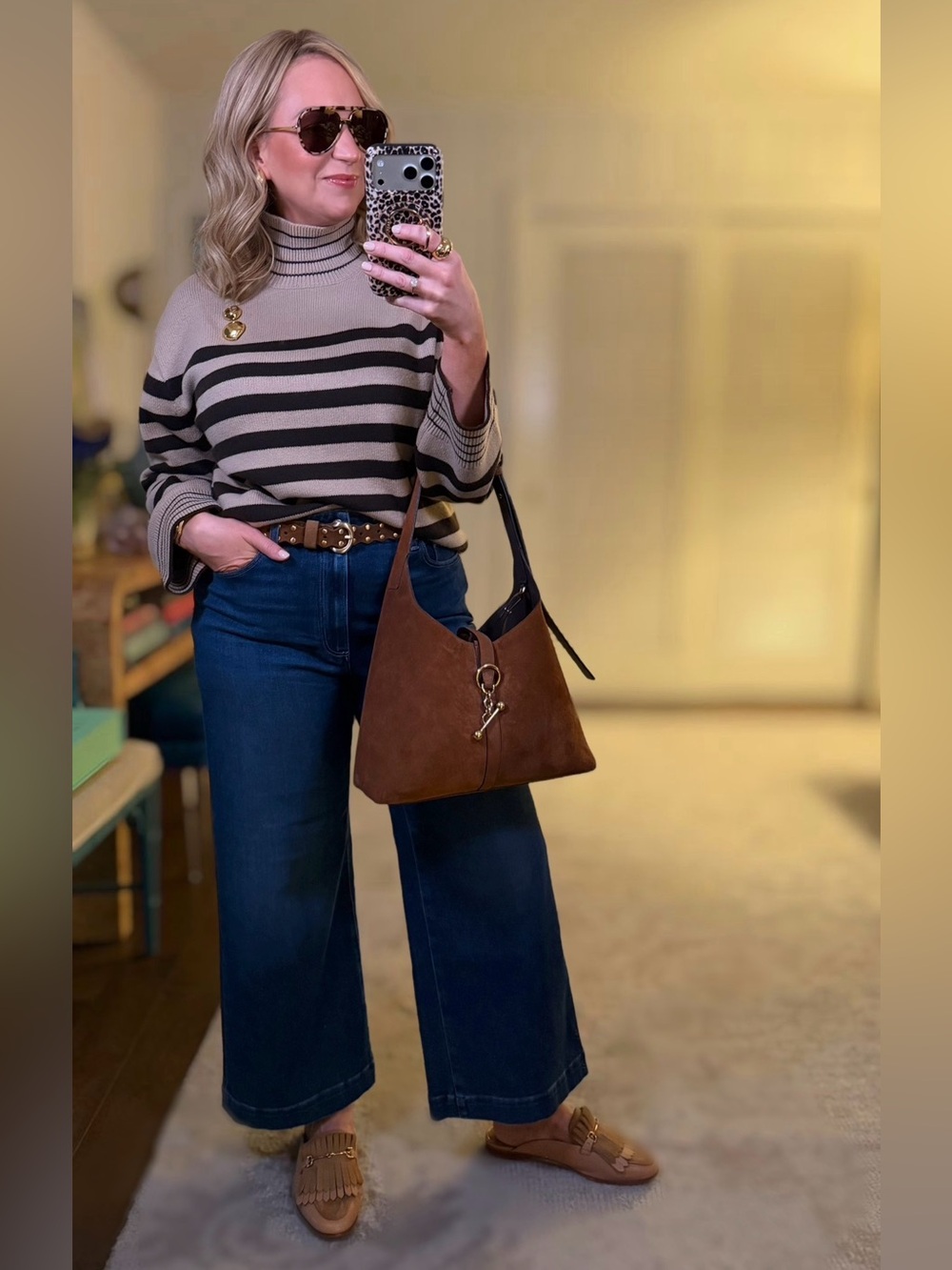 Madewell Striped Mock Neck Sweater